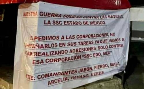 Tapiza Familia Michoacana, Sultepec y sur del Edomex con mantas amenazantes; "Mala" Y "Fierro" podrían tener precio